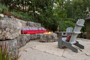 stone patio seating hardscape design